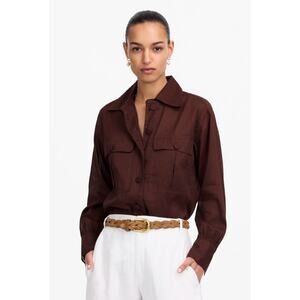 Madewell | NWT Utility-Pocket Button-Up Shirt in Chocolate Raisin Brown Sz L